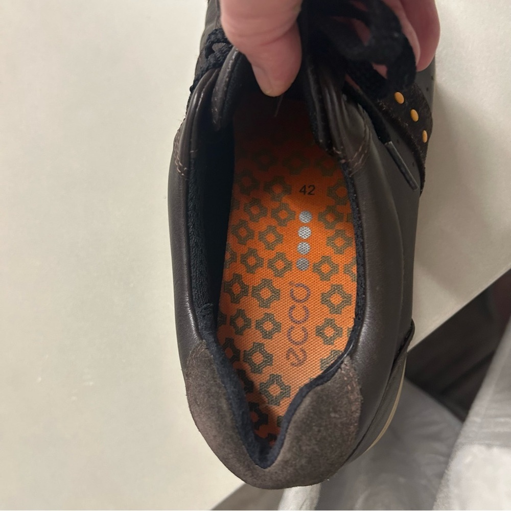 Ecco Street Premier Spikeless Golf Shoes in Brown Leather Mens Size 42 EU - Picture 4 of 10